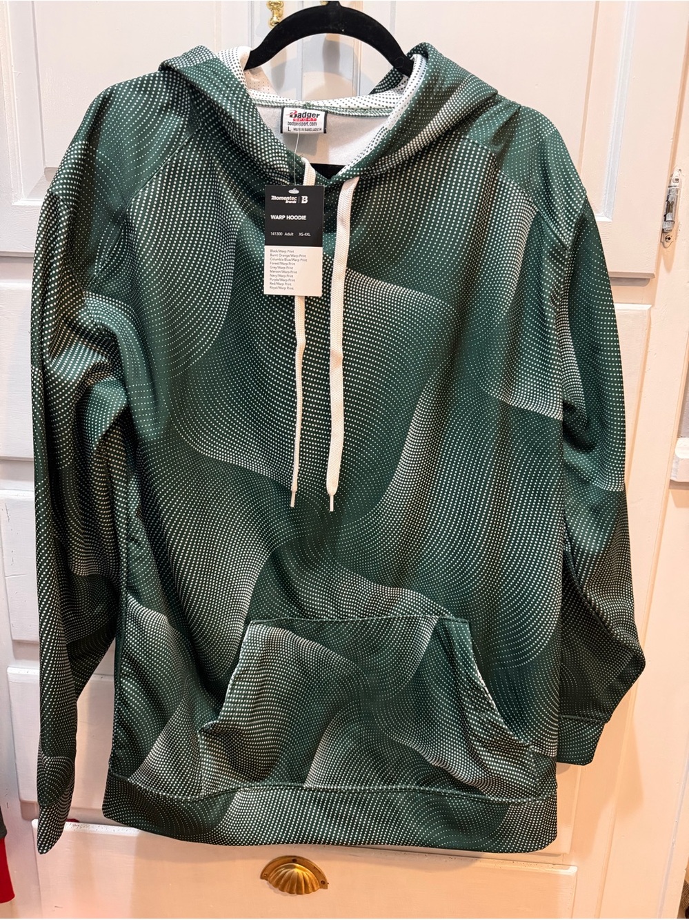Badger Sport 141300 Mens Warp Fleece Hoodie L NWT Forest Green